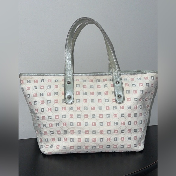 Bally "B" Print Canvas Handle Bag Tote - Picture 13 of 16